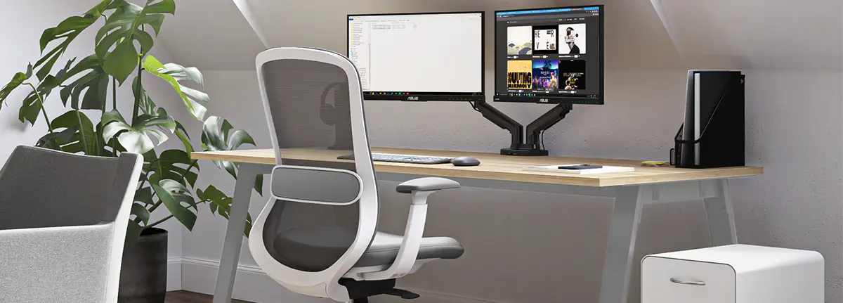 home office monitors setup
