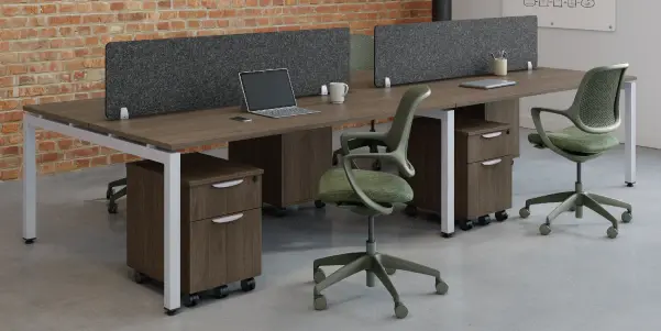 man and woman having a meeting while walking in the office