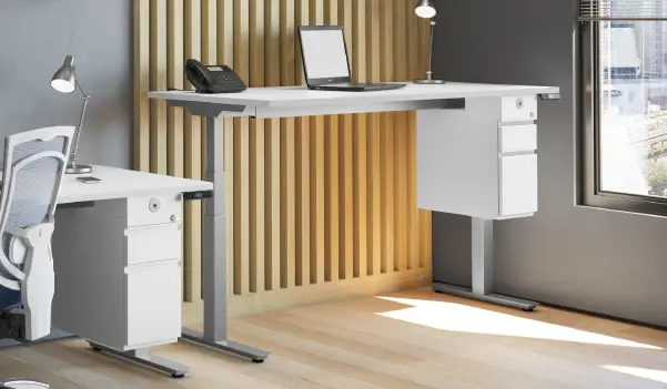 room scene of a standing desk